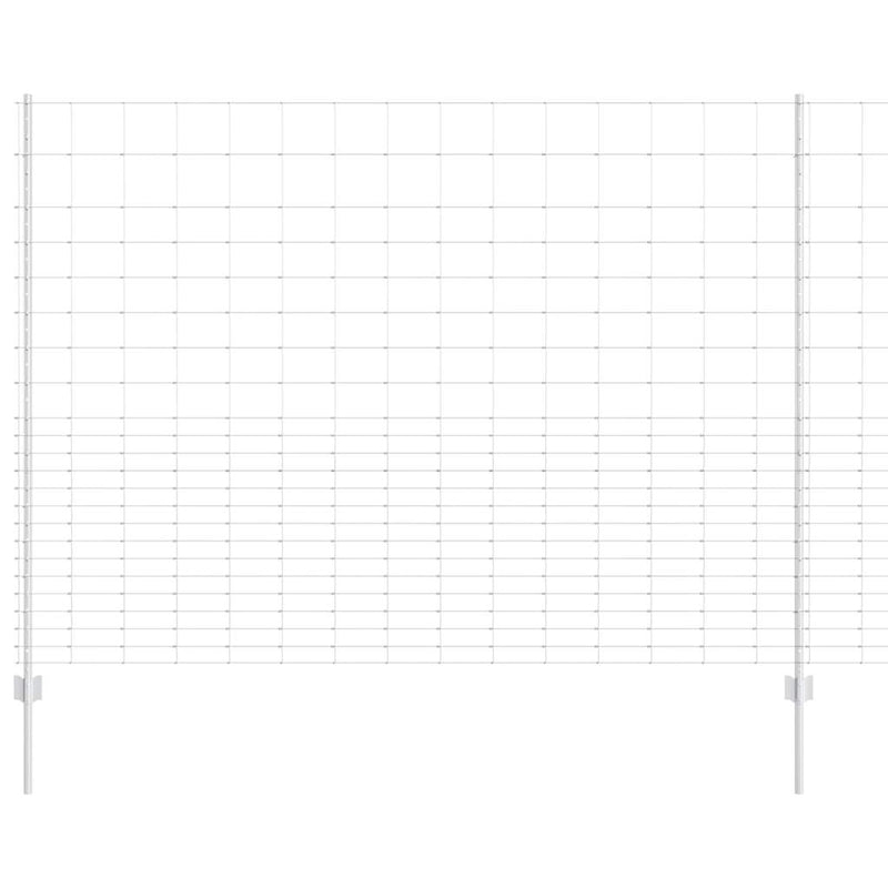 vidaXL Kerítés oszlopokkal Ezüst 1.6 x 25 m Acél