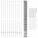 vidaXL Kerítés oszlopokkal Ezüst 1.6 x 25 m Acél