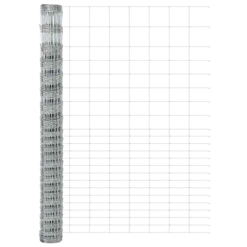 vidaXL Kerítés oszlopokkal Ezüst 1.6 x 25 m Acél
