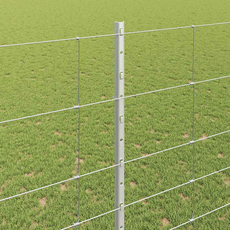 vidaXL Kerítés oszlopokkal Ezüst 1.6 x 25 m Acél