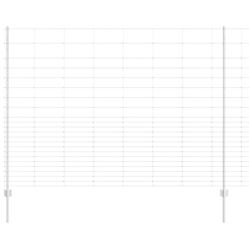 vidaXL Kerítés oszlopokkal Ezüst 1.6 x 25 m Acél