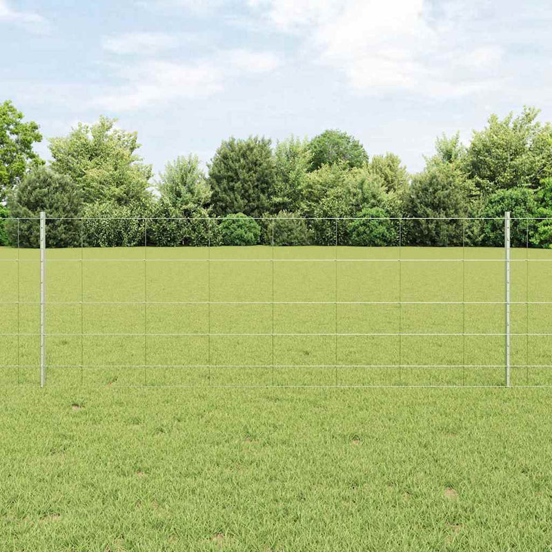 vidaXL Kerítés oszlopokkal Ezüst 0.8 x 50 m Acél