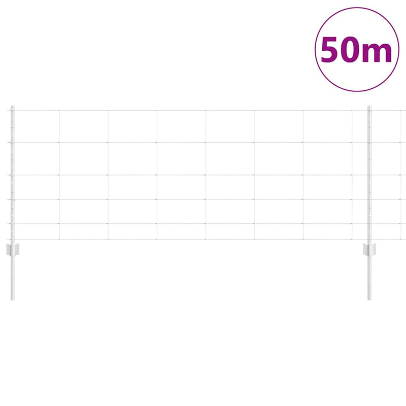 vidaXL Kerítés oszlopokkal Ezüst 0.8 x 50 m Acél