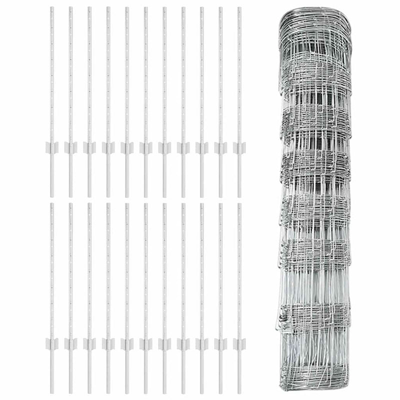 vidaXL Kerítés oszlopokkal Ezüst 0.8 x 50 m Acél