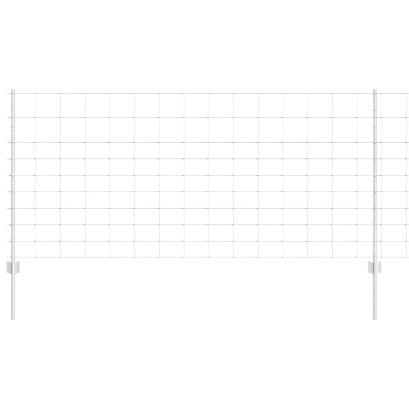 vidaXL Kerítés oszlopokkal Ezüst 1 x 50 m Acél