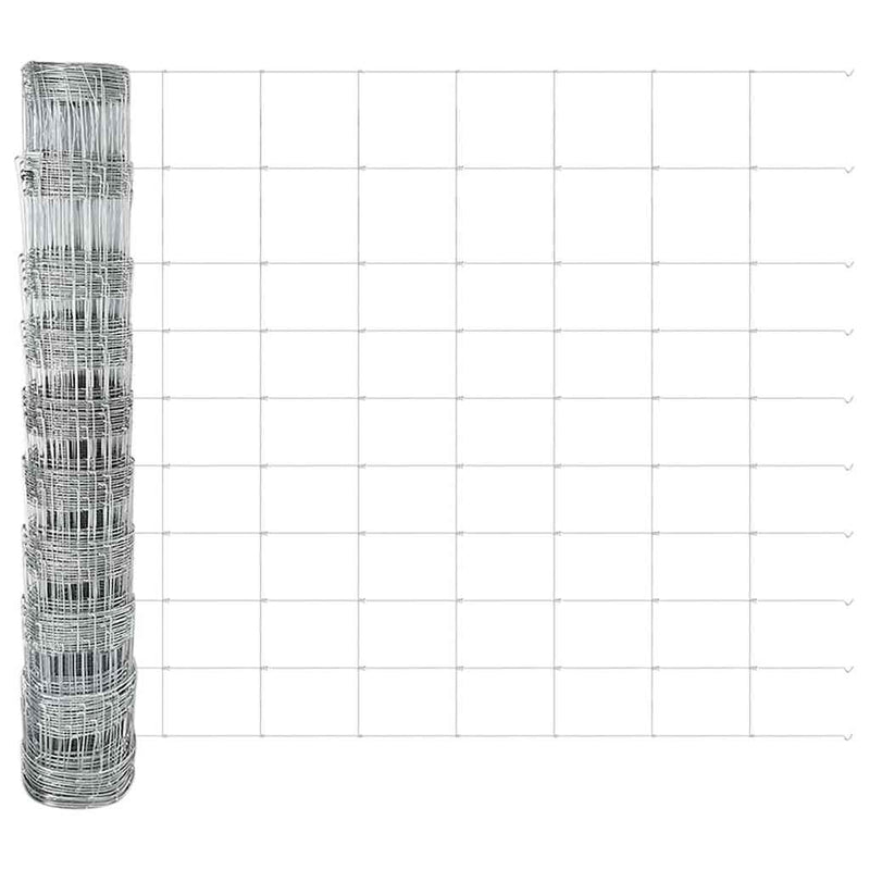 vidaXL Kerítés oszlopokkal Ezüst 1 x 50 m Acél