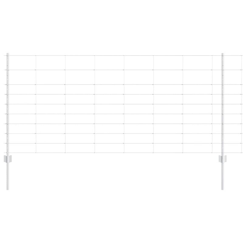 vidaXL Kerítés oszlopokkal Ezüst 1 x 50 m Acél