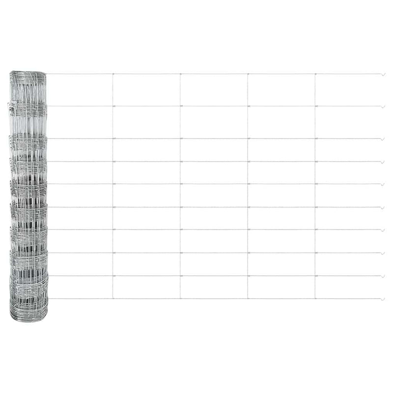 vidaXL Kerítés oszlopokkal Ezüst 1 x 50 m Acél
