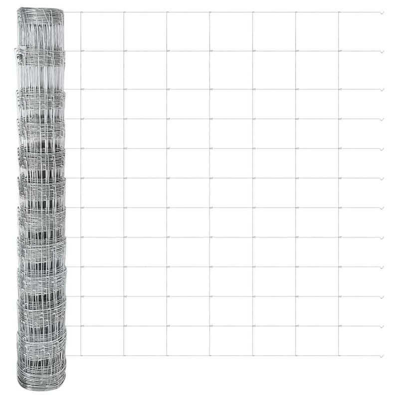 vidaXL Kerítés oszlopokkal Ezüst 1.2 x 50 m Acél