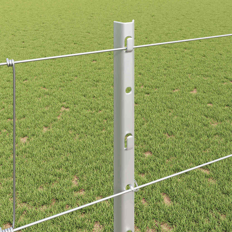 vidaXL Kerítés oszlopokkal Ezüst 1.2 x 50 m Acél
