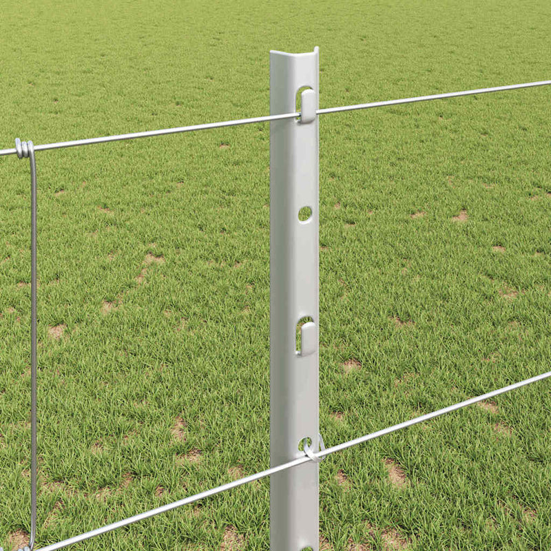 vidaXL Kerítés oszlopokkal Ezüst 1.2 x 50 m Acél