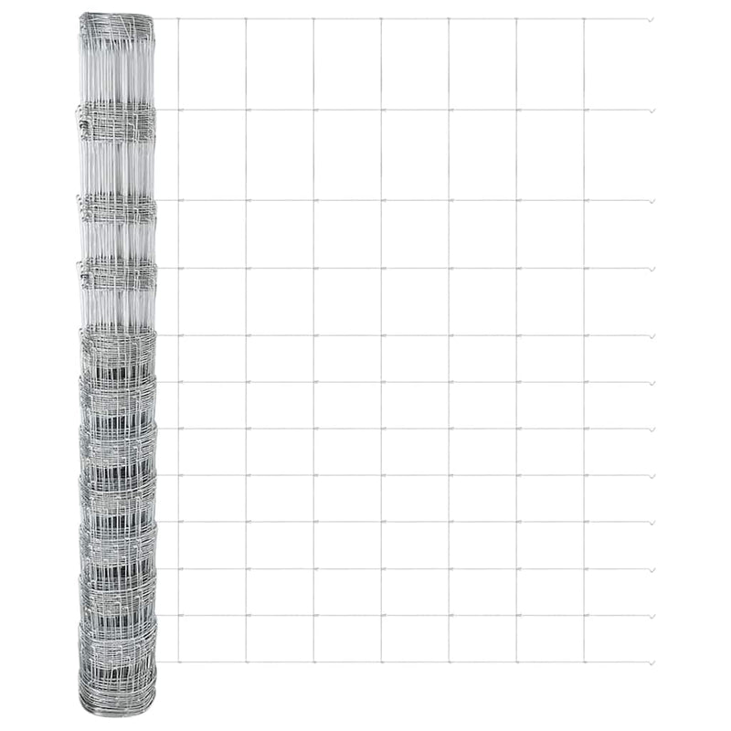 vidaXL Kerítés oszlopokkal Ezüst 1.4 x 50 m Acél