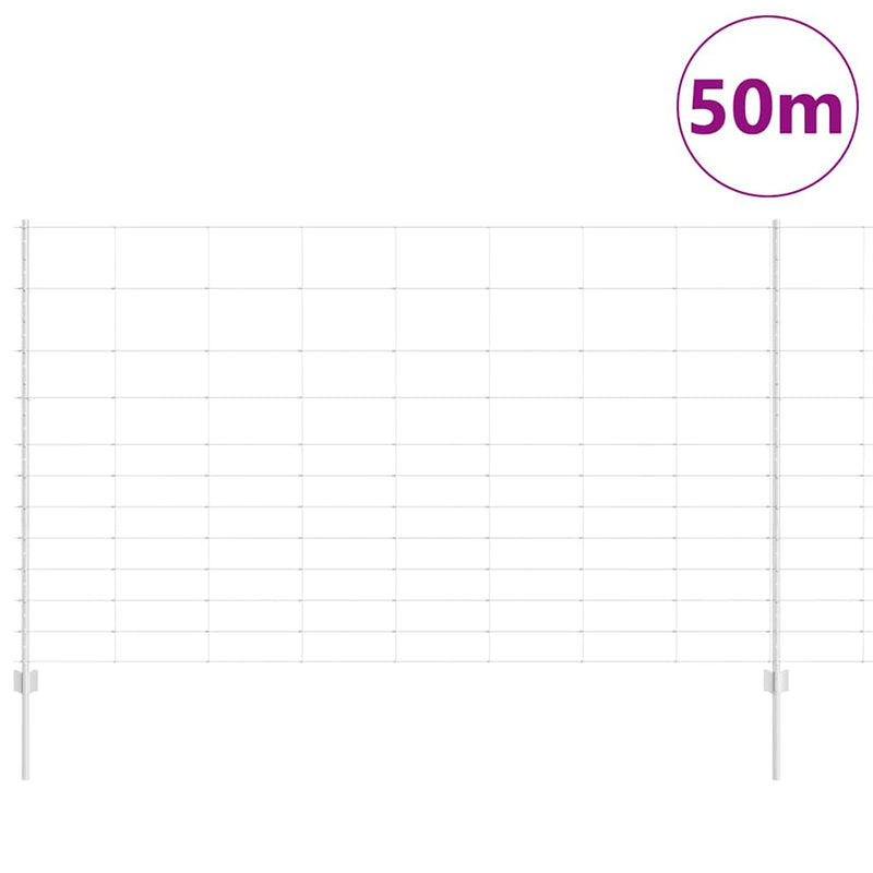 vidaXL Kerítés oszlopokkal Ezüst 1.4 x 50 m Acél