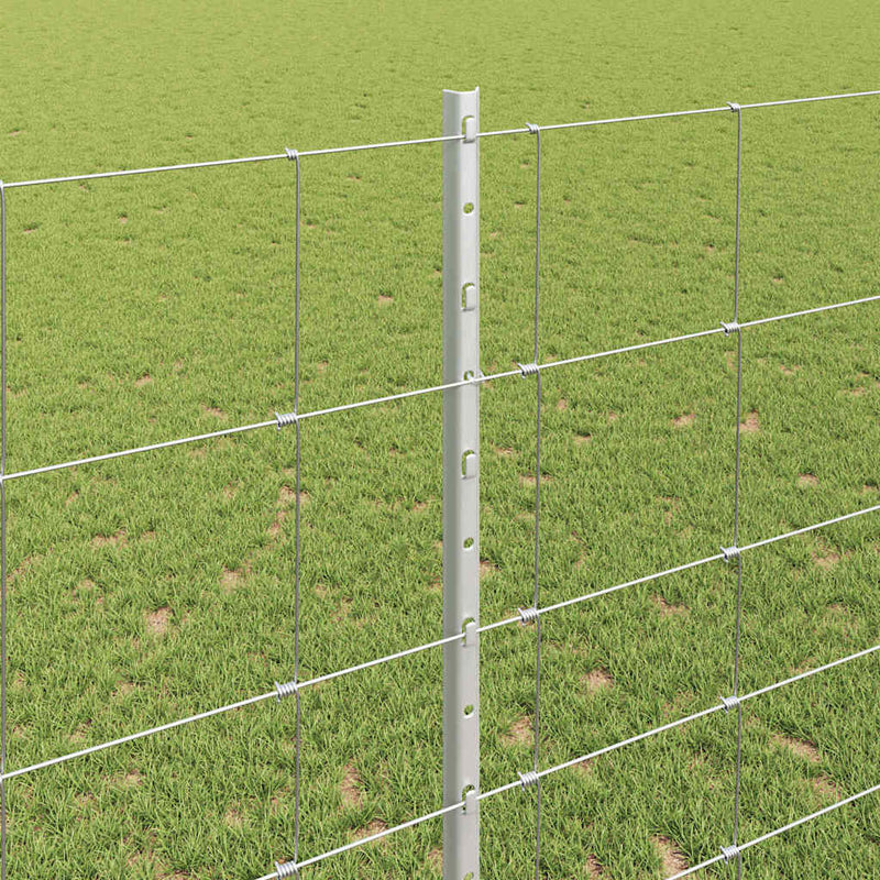 vidaXL Kerítés oszlopokkal Ezüst 1.4 x 50 m Acél