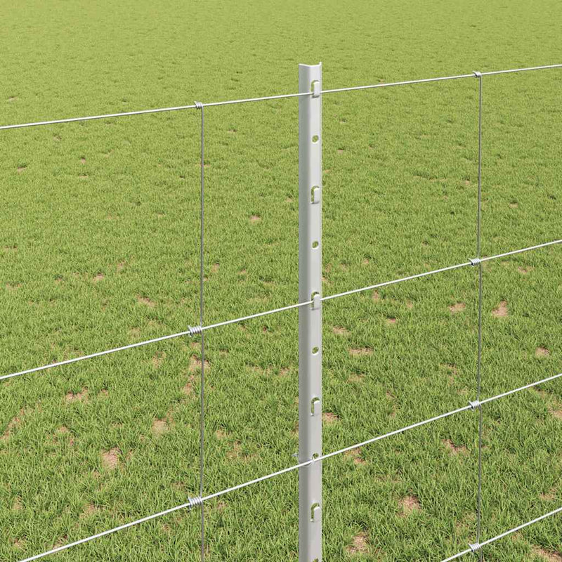 vidaXL Kerítés oszlopokkal Ezüst 1.5 x 50 m Acél