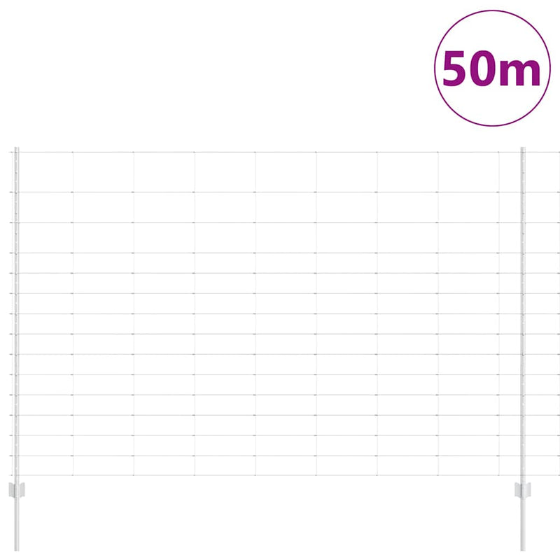 vidaXL Kerítés oszlopokkal Ezüst 1.6 x 50 m Acél