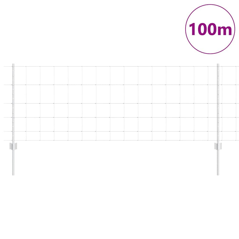 vidaXL Kerítés oszlopokkal Ezüst 0.8 x 100 m Acél