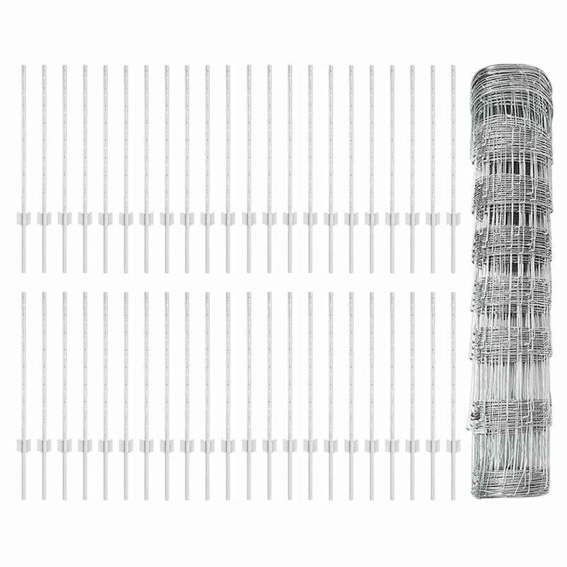 vidaXL Kerítés oszlopokkal Ezüst 0.8 x 100 m Acél