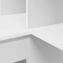 vidaXL Sarokíróasztal polcokkal Fehér 101,5 x 149,5 x 149,5 cm Faanyag