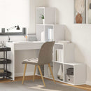 vidaXL Sarokíróasztal polcokkal Fehér 101,5 x 149,5 x 149,5 cm Faanyag