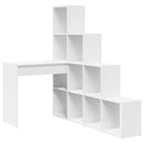 vidaXL Sarokíróasztal polcokkal Fehér 101,5 x 149,5 x 149,5 cm Faanyag