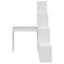 vidaXL Sarokíróasztal polcokkal Fehér 101,5 x 149,5 x 149,5 cm Faanyag