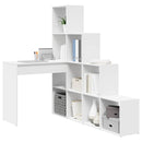 vidaXL Sarokíróasztal polcokkal Fehér 101,5 x 149,5 x 149,5 cm Faanyag