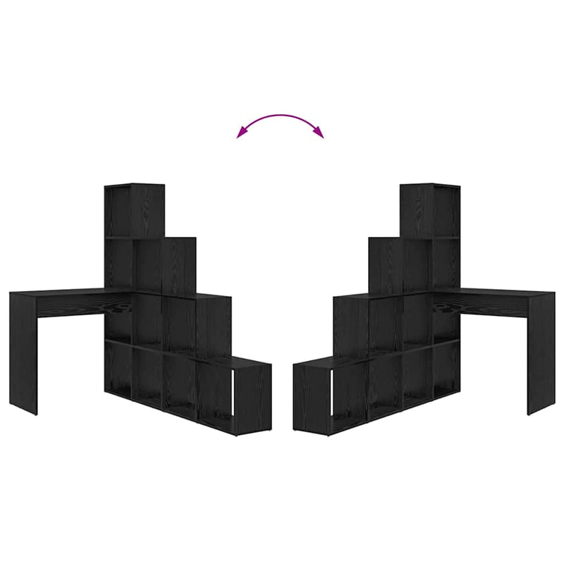 vidaXL Sarokíróasztal Musta tammi 101,5 x 149,5 x 149,5 cm Faanyag