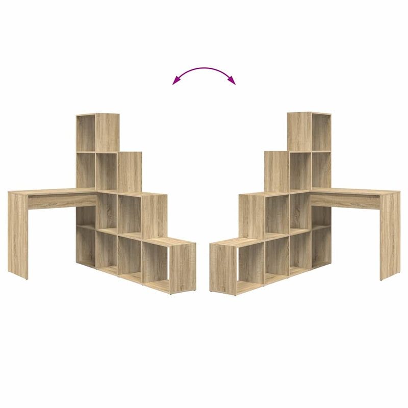 vidaXL Sarokíróasztal sonoma tölgy 101,5 x 149,5 x 149,5 cm Faanyag