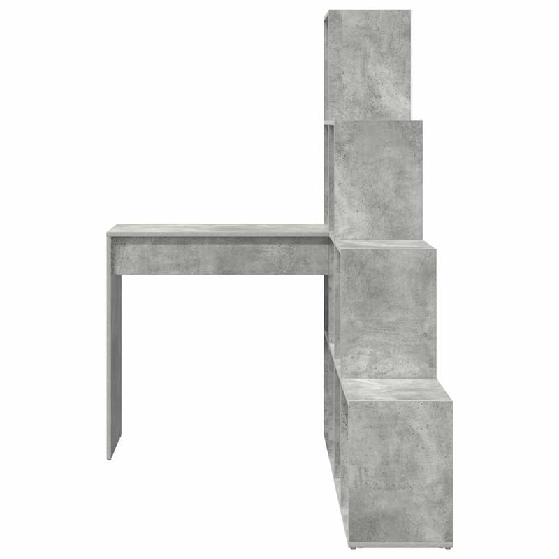 vidaXL Sarokíróasztal Beton szürke 101,5 x 149,5 x 149,5 cm Faanyag
