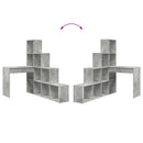 vidaXL Sarokíróasztal Beton Szürke 101,5 x 149,5 x 149,5 cm Faanyag