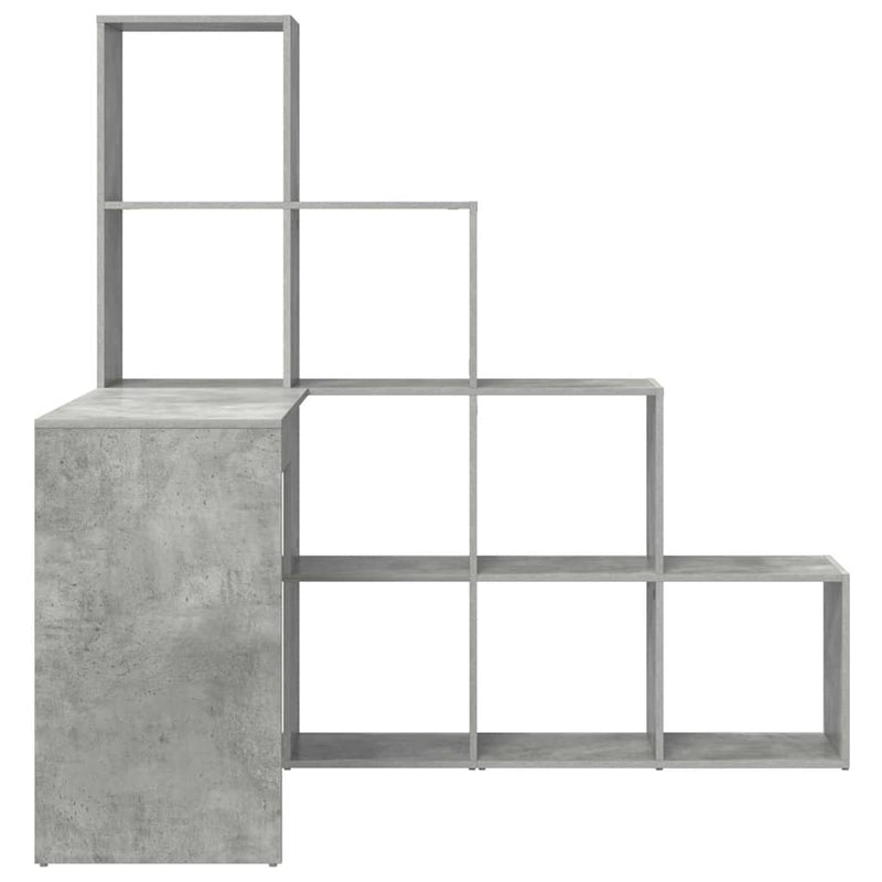 vidaXL Sarokíróasztal Beton szürke 101,5 x 149,5 x 149,5 cm Faanyag