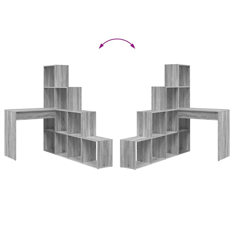 vidaXL Sarokíróasztal Szürke sonoma 101,5 x 149,5 x 149,5 cm Faanyag