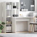 vidaXL Asztal polcokkal tárolóval Fehér 138,5 x 55 x 143 cm Faanyag