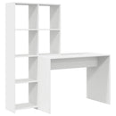 vidaXL Asztal polcokkal tárolóval Fehér 138,5 x 55 x 143 cm Faanyag