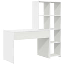 vidaXL Asztal polcokkal tárolóval Fehér 138,5 x 55 x 143 cm Faanyag