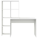 vidaXL Asztal polcokkal tárolóval Fehér 138,5 x 55 x 143 cm Faanyag