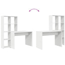 vidaXL Asztal polcokkal tárolóval Fehér 138,5 x 55 x 143 cm Faanyag