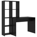 vidaXL Asztal polcokkal Fekete tölgy 138,5 x 55 x 143 cm Faanyag