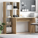 vidaXL Asztal polcokkal Sonoma tölgy 138,5 x 55 x 143 cm Faanyag