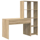 vidaXL Asztal polcokkal Sonoma tölgy 138,5 x 55 x 143 cm Faanyag