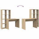 vidaXL Asztal polcokkal Sonoma tölgy 138,5 x 55 x 143 cm Faanyag