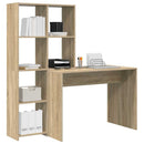 vidaXL Asztal polcokkal Sonoma tölgy 138,5 x 55 x 143 cm Faanyag