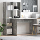 vidaXL Asztal polcokkal Beton Szürke 138,5 x 55 x 143 cm Faanyag
