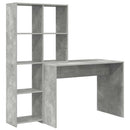 vidaXL Asztal polcokkal Beton Szürke 138,5 x 55 x 143 cm Faanyag