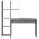 vidaXL Asztal polcokkal Beton Szürke 138,5 x 55 x 143 cm Faanyag