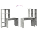 vidaXL Asztal polcokkal Beton Szürke 138,5 x 55 x 143 cm Faanyag