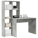 vidaXL Asztal polcokkal Beton Szürke 138,5 x 55 x 143 cm Faanyag