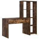 vidaXL Asztal polcokkal Füstölt tölgy 138,5 x 55 x 143 cm Faanyag