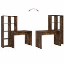 vidaXL Asztal polcokkal Füstölt tölgy 138,5 x 55 x 143 cm Faanyag